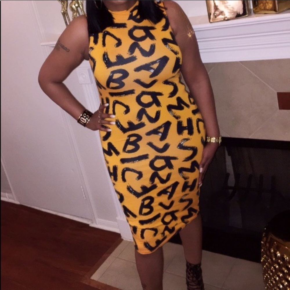 ASOS Body-Conscious Dress with Brushstroke Print